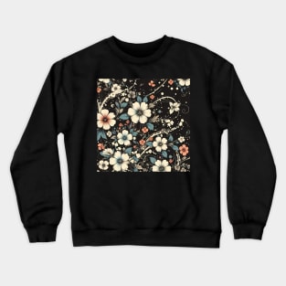 Black Floral Crewneck Sweatshirt